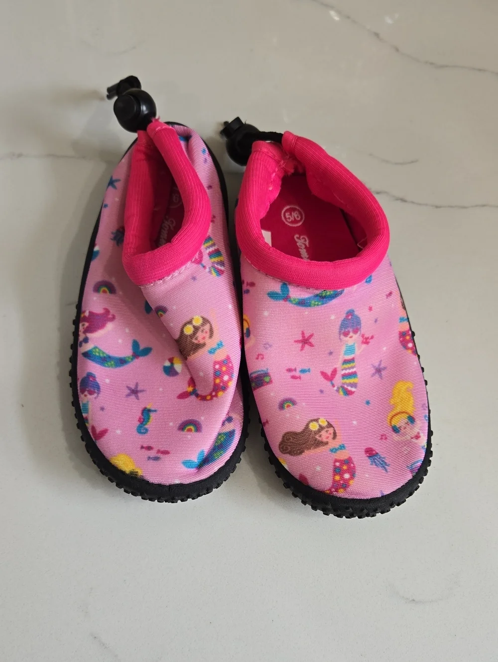 Tommy Bahama Pink Mermaid Print Kids Slip-On Water Shoe